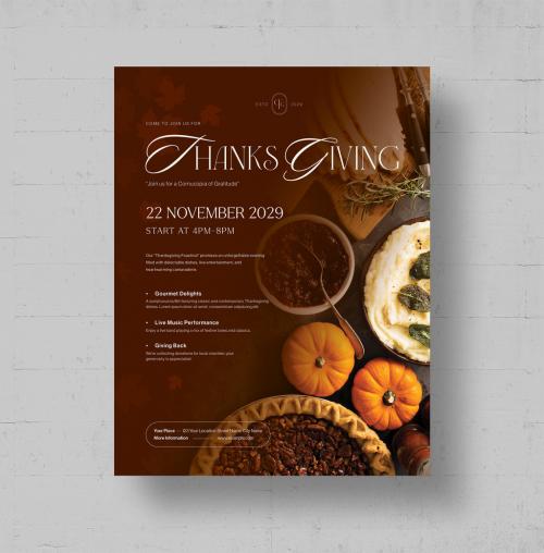 Thanksgiving Flyer Layout in Contemporary Style 647115721