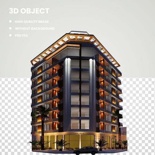 Premium PSD | 3d commercial building architecture Premium PSD