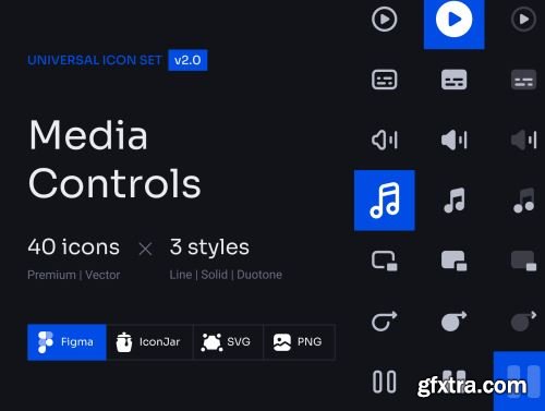 Media Controls Icon Set Ui8.net