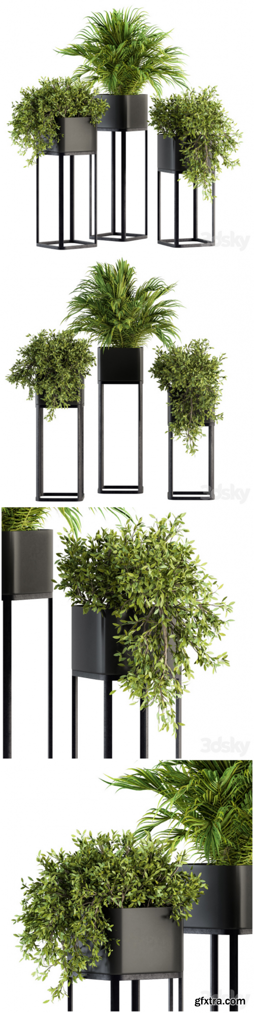 indoor Plant Set 211 – Plant Box Stand