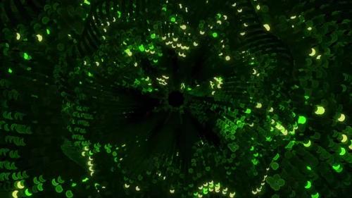 Videohive - Abstract Glowing Green Particles - 48067368