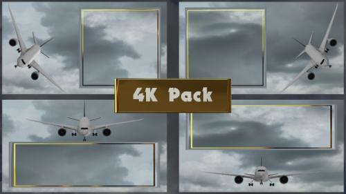 Videohive - 4K Pack of Advertising Clips with Airplane Flights - 48068006