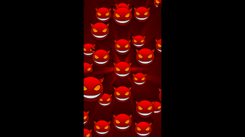 Videohive - Vertical video movinig devil emoji halloween loop animation background - 48070218