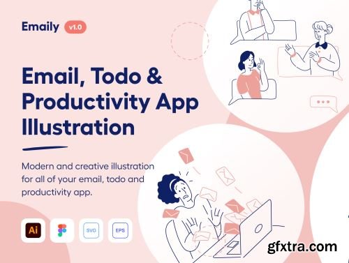 Emaily - Email, Todo & Productivity Illustration Ui8.net