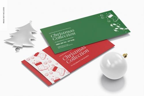 Premium PSD | Horizontal christmas cards mockup Premium PSD