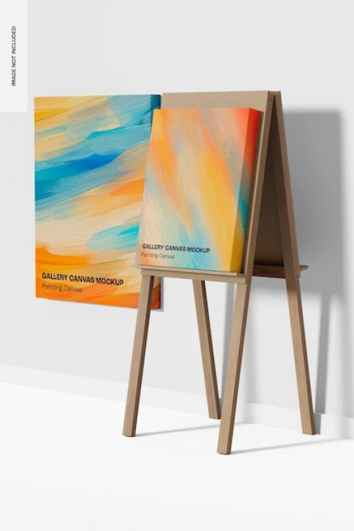 Premium PSD | Painting canvas set mockup, perspective Premium PSD