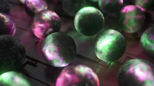 Videohive - Multiverse Concept Outer Space Inside a Sphere Purple Green Neon Color Science Fiction Other Worlds - 48099313