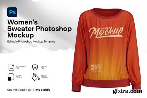 Women sweater mockup front view CX39R2H