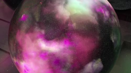 Videohive - Abstract Concept The Camera Zooms Out and Shows Many Space Objects in the Shape of a Ball Multiverse - 48099580