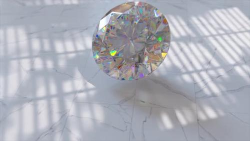 Videohive - Abstract Concept Large Diamond Falls on the Floor and Turns Into a Shiny Rainbow Liquid - 48099614