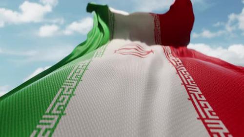 Videohive - Wavy Flag of Iran Blowing in the Wind in Slow Motion Waving Colorful Iranian Flag Team Symbol - 48100567