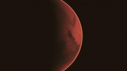 Videohive - Red Planet Mars in the Starry Sky - 48098228