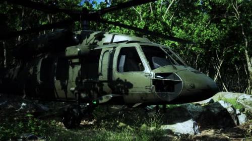 Videohive - Military Helicopter in Deep Jungle - 48099807