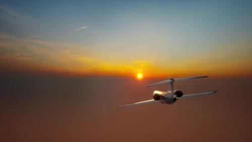 Videohive - Business jet in flight - 48142265