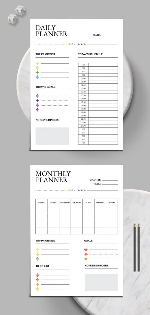 Daily & Monthly Planner Design 646334667