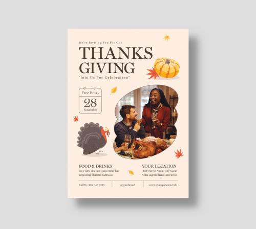 Thanksgiving Flyer Layout 646289976