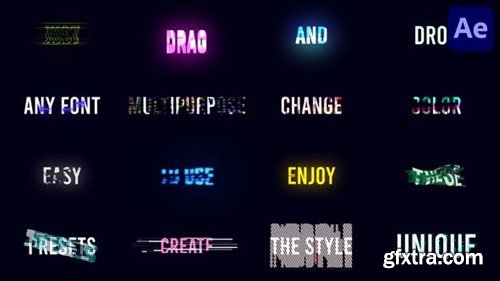 Videohive Glitch Text Presets Pack for After Effects 48431922
