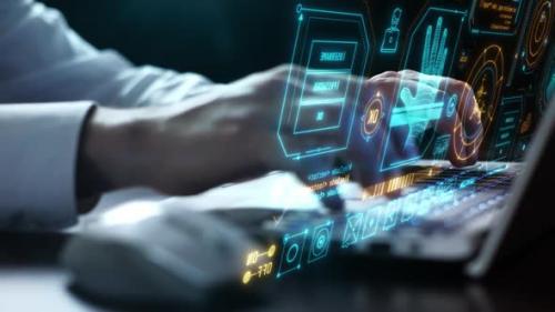 Videohive - Virtual Infographics About Encoding And Data Protection - 48147002