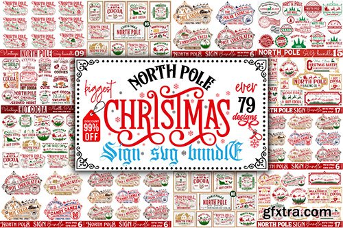 Vintage North Pole SVG Bundle