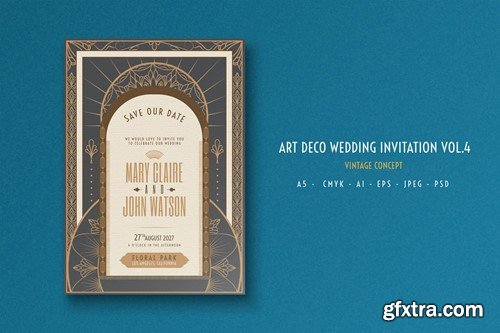 Art Deco Wedding Invitation Vol.4 VN3NER9