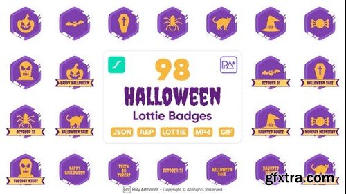Videohive Halloween Lottie Badges 48462130