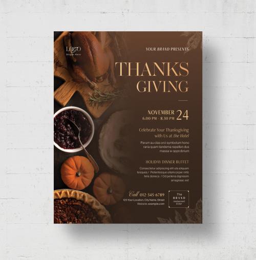 Thanksgiving Flyer Layout for Fall Autumn Harvest Festival Event 644723980