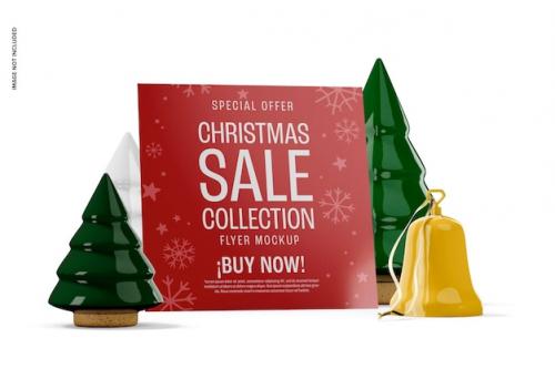 Premium PSD | Christmas sale flyer mockup, front view Premium PSD