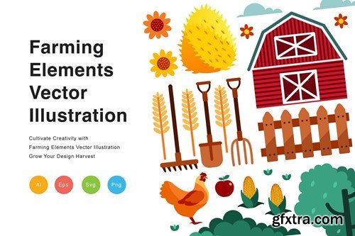 Farming Elements Vector Illustration 54FJBFB