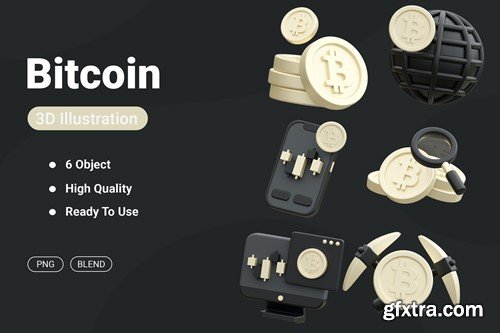 Bitcoin 3D Icon GF7E9L5