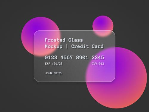 Frosted Glass Credit Card Mockup 644723047