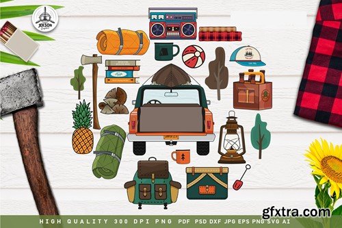 Travel Clipart Collection. Camping Adventure MW8TRW4