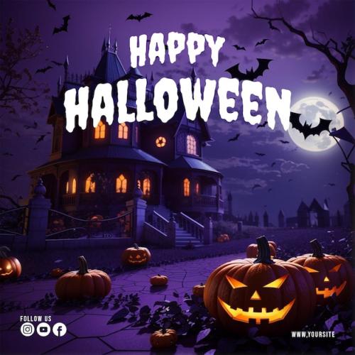 Premium PSD | Halloween celebration instagram posts template Premium PSD