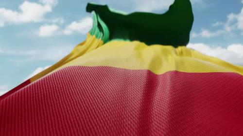 Videohive - Wavy Flag of Guinea Blowing in the Wind in Slow Motion Waving Colorful Guinean Flag Team Symbol - 48107299