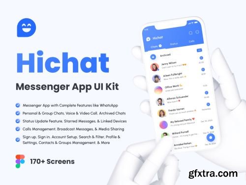Hichat - Messenger App UI Kit Ui8.net