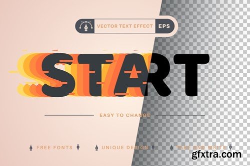 Start - Editable Text Effect, Font Style ZJEHKDW