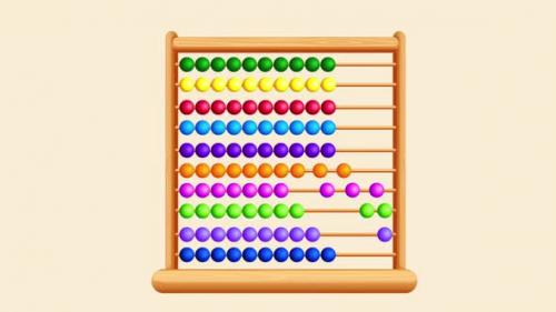 Videohive - Cartoon wooden colorful abacus 4K - 48107897