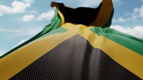 Videohive - Wavy Flag of Jamaica Blowing in the Wind in Slow Motion Waving Colorful Jamaican Flag Team Symbol - 48110313