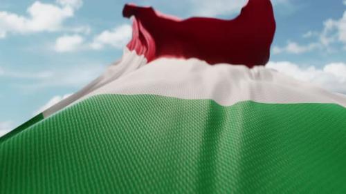 Videohive - Wavy Flag of Italy Blowing in the Wind in Slow Motion Waving Colorful Italian Flag Team Symbol - 48110336