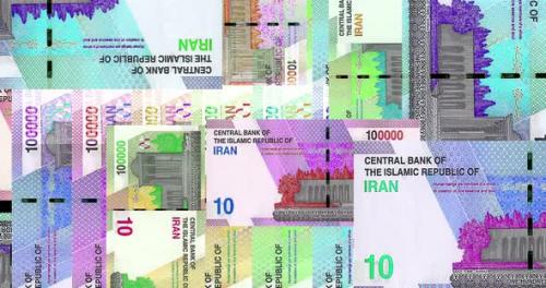 Videohive - Iranian Rial 100000 IRR banknotes abstract color mosaic pattern - 48113549
