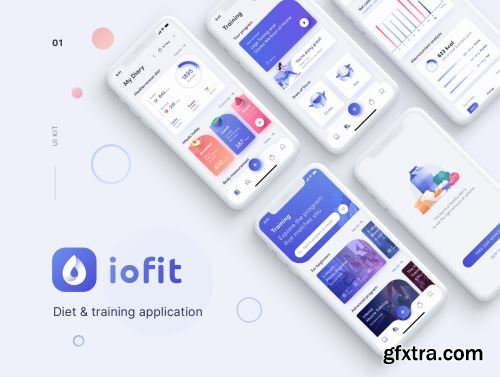 ioFit - Diet & Training App UI Kit Ui8.net
