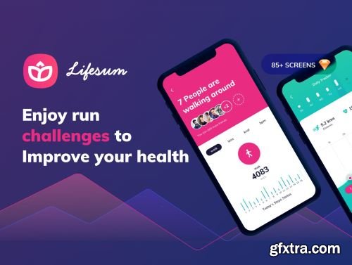 Lifesum Health and Fitness Mobile App - UI kit Ui8.net