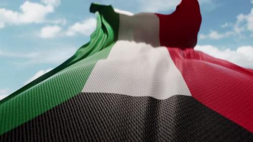 Videohive - Wavy Flag of Kuwait Blowing in the Wind in Slow Motion Waving Colorful Kuwaiti Flag Team Symbol - 48119565