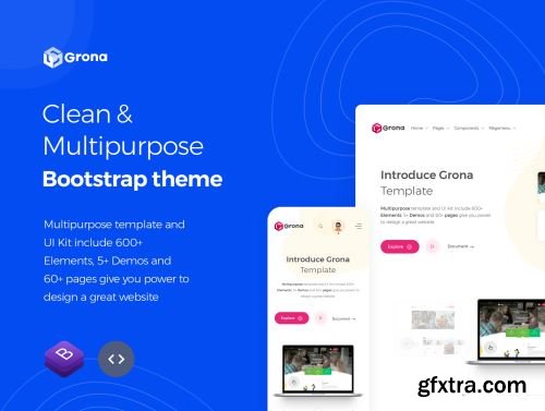 Grona - Bootstrap template and UI kit Ui8.net
