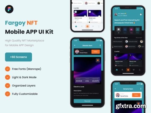 Fargoy - NFT Marketplace UI Kits for mobile Ui8.net