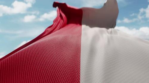 Videohive - Wavy Flag of Monaco Blowing in the Wind in Slow Motion Waving Official Monaco Flag Team Symbol - 48125834
