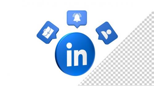Videohive - LinkedIn Modern 3D Circle Icon - 48200010