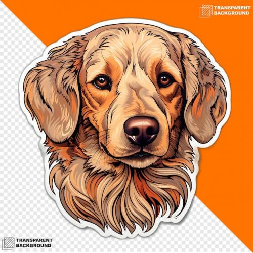 Premium PSD | Dog head digital sticker isolated on transparent background Premium PSD