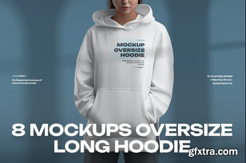 Mockup Woman Oversize Long Hoodie ZD29ZK6