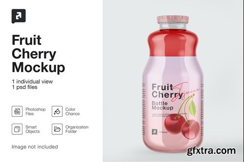 Cherry Juice Bottle Mockup ZWXQM7U