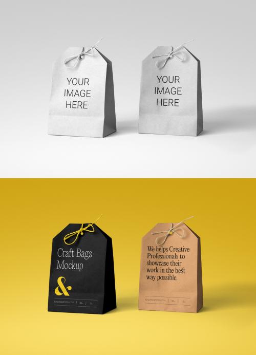 Two Craft Paper Bags Mockup 644078094